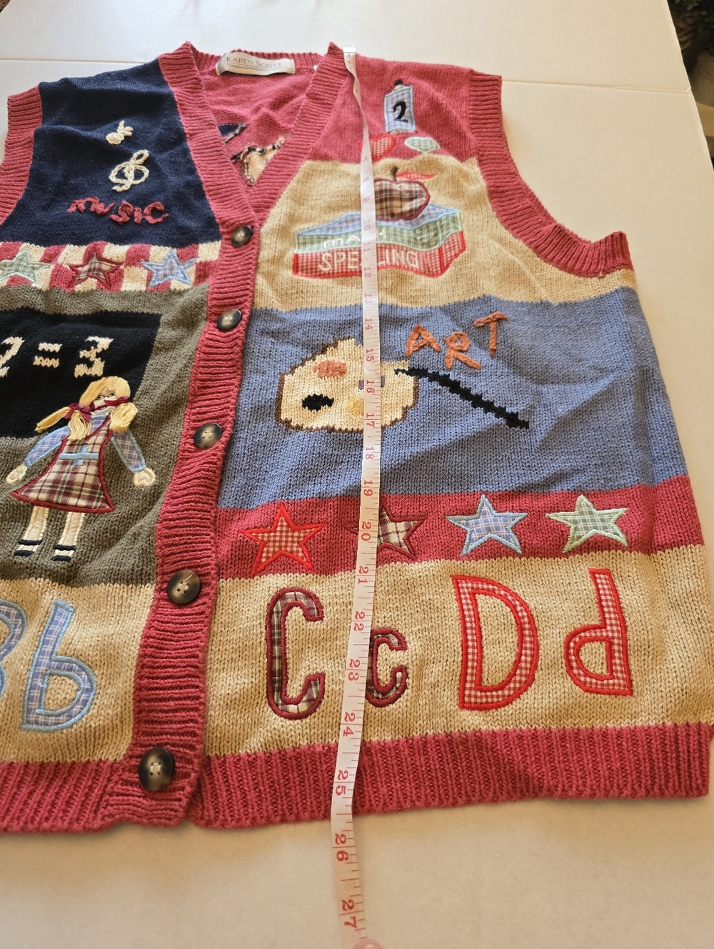 Vintage Karen Scott Teachers Knitwear Vest Size Large - Picture 7 of 8
